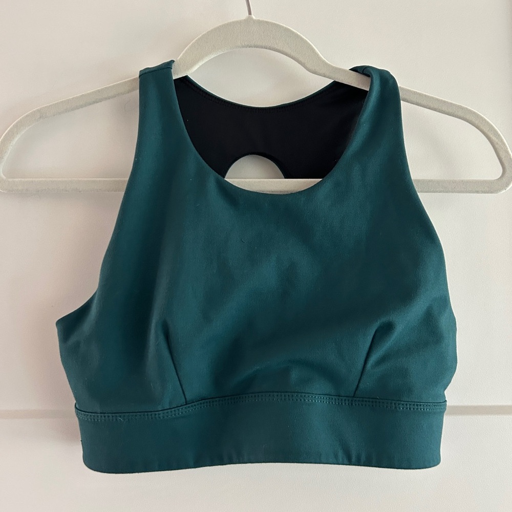 Zella Exhale Studio Lite Sports Bra, Green Moss, Size‎ Small - Picture 2 of 8
